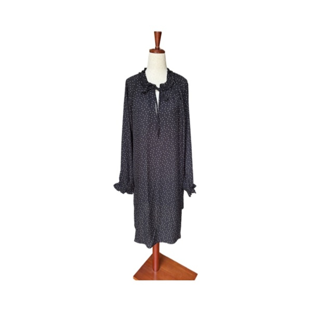 Bobeau Black and White Polka Dot Dress Size Large